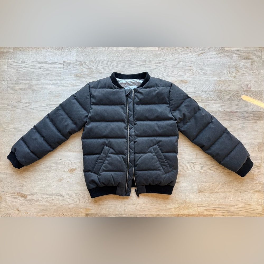 Bonpoint Quilted Bomber Jacket Charcoal Gray Size [X]